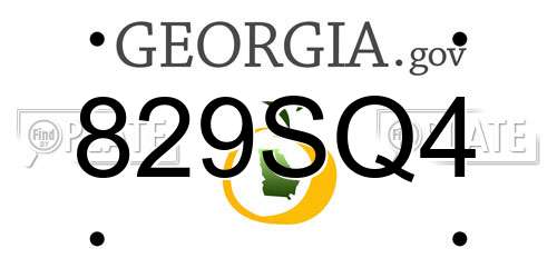 829SQ4 Georgia License Plate