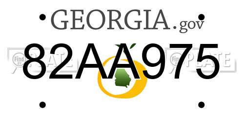 82AA975 Georgia License Plate