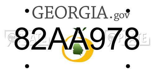 82AA978 Georgia License Plate