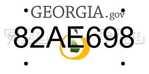 82AE698 Georgia License Plate