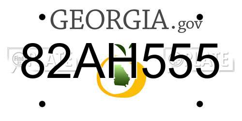 82AH555 Georgia License Plate