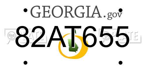 82AT655 Georgia License Plate