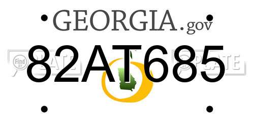 82AT685 Georgia License Plate
