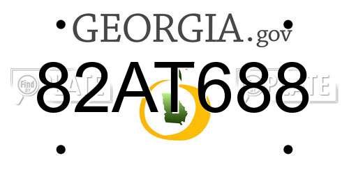 82AT688 Georgia License Plate