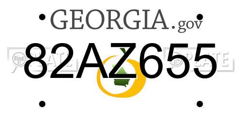 82AZ655 Georgia License Plate