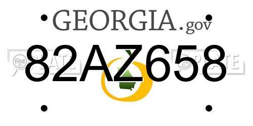82AZ658 Georgia License Plate