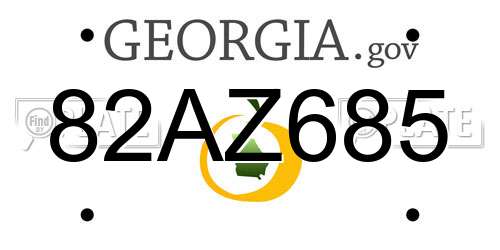 82AZ685 Georgia License Plate