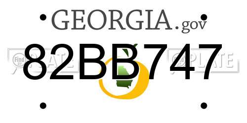82BB747 Georgia License Plate