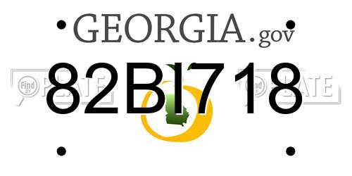 82BI718 Georgia License Plate