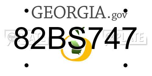 82BS747 Georgia License Plate