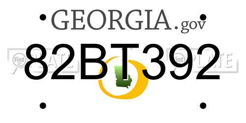 82BT392 Georgia License Plate