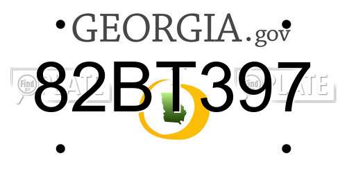 82BT397 Georgia License Plate