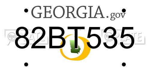 82BT535 Georgia License Plate