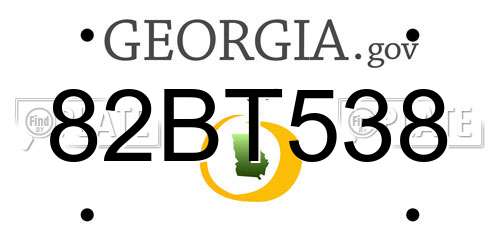 82BT538 Georgia License Plate