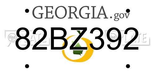 82BZ392 Georgia License Plate