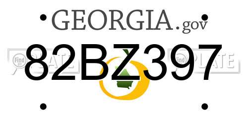 82BZ397 Georgia License Plate