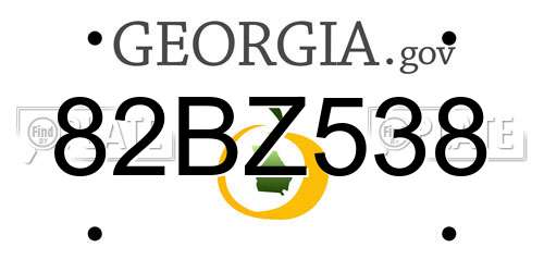 82BZ538 Georgia License Plate