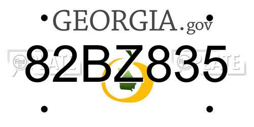 82BZ835 Georgia License Plate