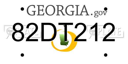 82DT212 Georgia License Plate