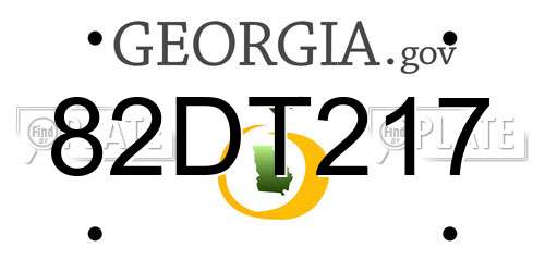 82DT217 Georgia License Plate