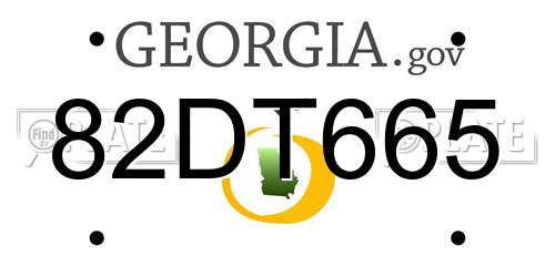 82DT665 Georgia License Plate