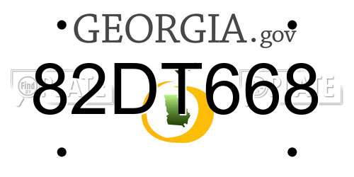82DT668 Georgia License Plate
