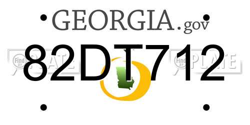 82DT712 Georgia License Plate