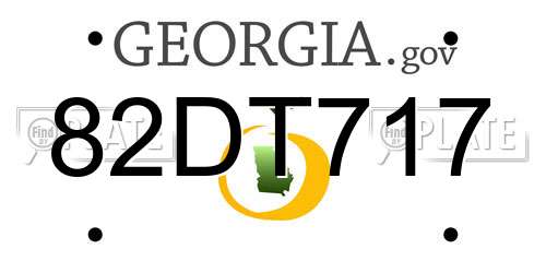82DT717 Georgia License Plate