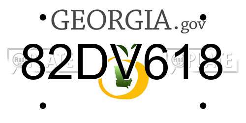 82DV618 Georgia License Plate