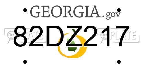 82DZ217 Georgia License Plate