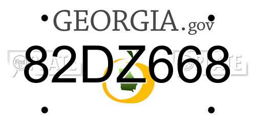 82DZ668 Georgia License Plate