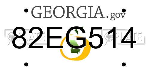 82EG514 Georgia License Plate