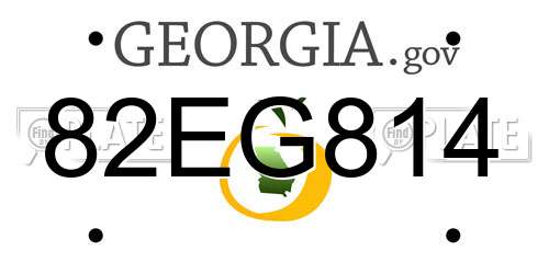 82EG814 Georgia License Plate