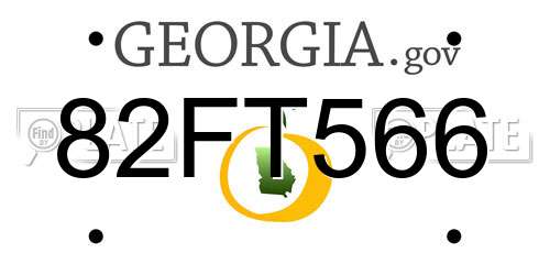 82FT566 Georgia License Plate