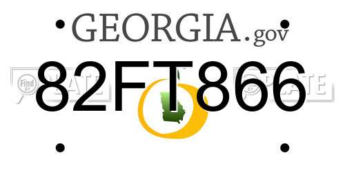82FT866 Georgia License Plate