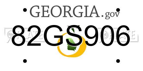 82GS906 Georgia License Plate