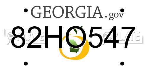 82HO547 Georgia License Plate