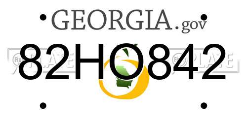 82HO842 Georgia License Plate