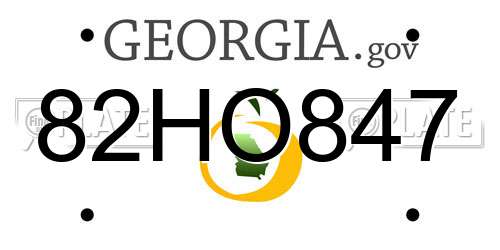 82HO847 Georgia License Plate