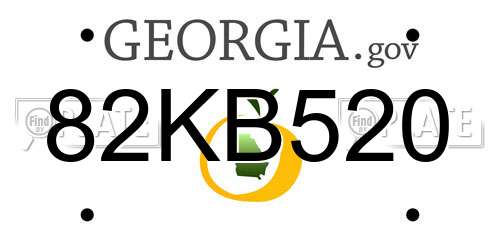 82KB520 Georgia License Plate