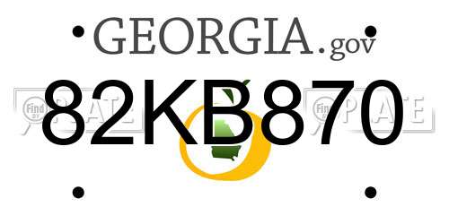 82KB870 Georgia License Plate