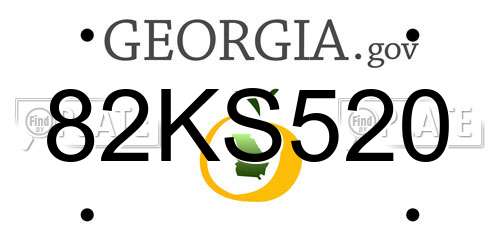 82KS520 Georgia License Plate
