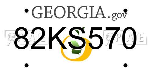 82KS570 Georgia License Plate