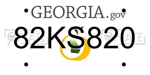 82KS820 Georgia License Plate