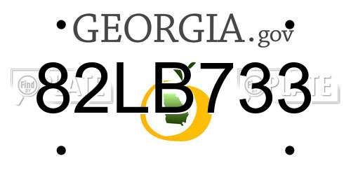 82LB733 Georgia License Plate