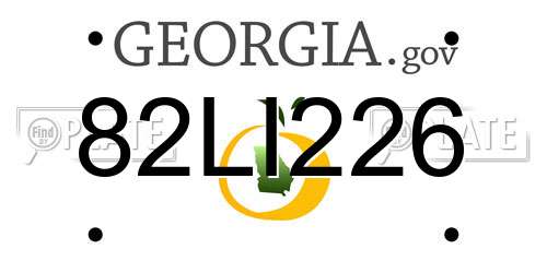 82LI226 Georgia License Plate
