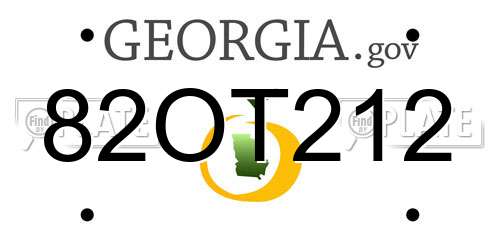 82OT212 Georgia License Plate
