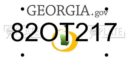 82OT217 Georgia License Plate