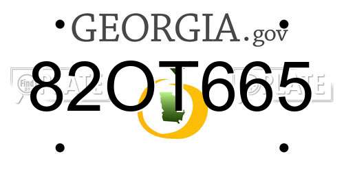 82OT665 Georgia License Plate