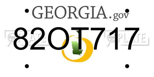 82OT717 Georgia License Plate